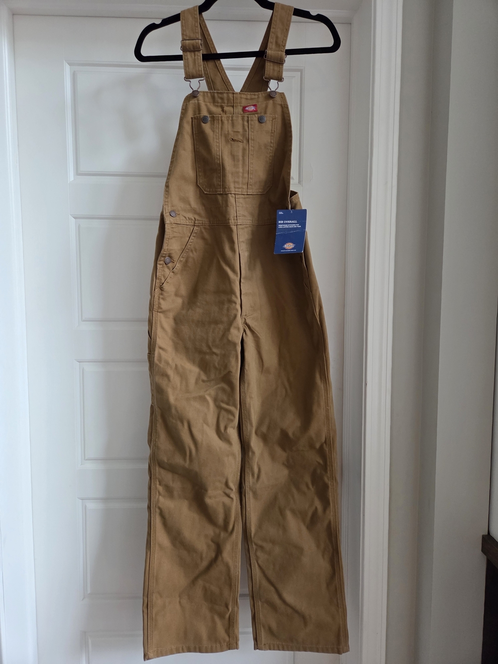 Dickies Tan Utility Bib Overalls with Adjustable Straps Youth Large